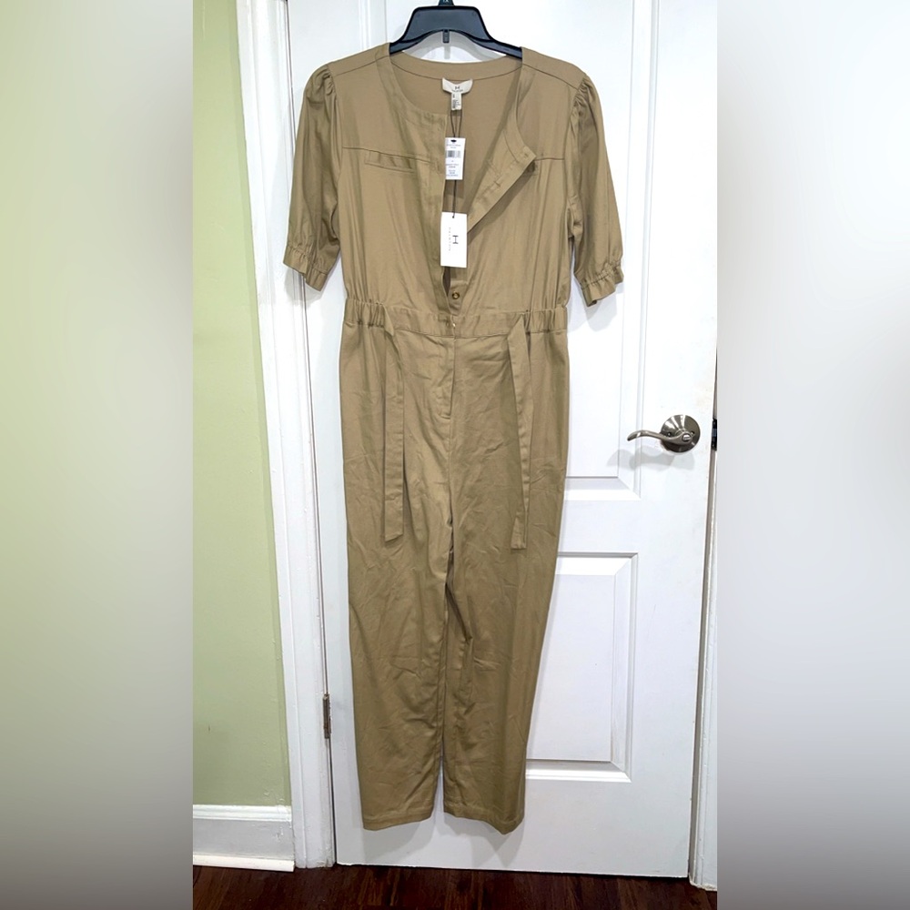 Halston Twill khaki jumpsuit